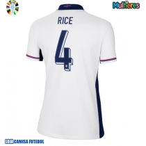 Camisa de Futebol Inglaterra Declan Rice #4 Equipamento Principal Mulheres Europeu 2024 Manga Curta